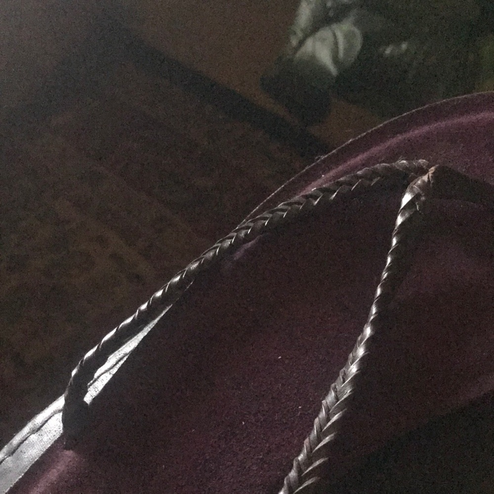 GAP Women's Purple Footbed Sandals with Dark Brown Braided Straps